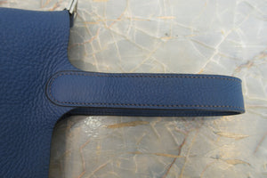 HERMES／エルメス ピコタンＰＭ トリヨンクレマンス ブルー □J刻印 ハンドバッグ 700060130