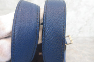 HERMES／エルメス ピコタンＰＭ トリヨンクレマンス ブルー □J刻印 ハンドバッグ 700060130