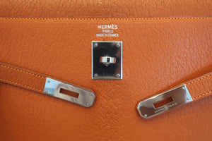 HERMES／エルメス ケリー35 シェーブル オレンジ □H刻印 ショルダーバッグ 600080135