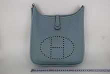Load image into Gallery viewer, HERMES EVELYNE 3PM Clemence leather Blue lin □P Engraving Shoulder bag 800100016
