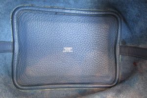 HERMES／エルメス ピコタンＰＭ トリヨンクレマンス ブルー □J刻印 ハンドバッグ 700060130