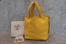 Load image into Gallery viewer, HERMES PICOTIN LOCK MM Clemence leather Jaune de naples D Engraving Hand bag 700120056

