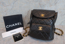 Load image into Gallery viewer, CHANEL Matelasse chain back pack Lambskin Black/Gold hadware Back pack 600090197
