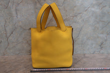Load image into Gallery viewer, HERMES PICOTIN LOCK MM Clemence leather Jaune de naples D Engraving Hand bag 700120056
