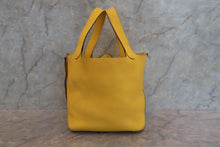Load image into Gallery viewer, HERMES PICOTIN LOCK MM Clemence leather Jaune de naples D Engraving Hand bag 700120056
