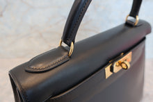 画像をギャラリービューアに読み込む, HERMES／エルメス ケリー28 ボックスカーフ ブラック 〇Z刻印 ショルダーバッグ 700030286
