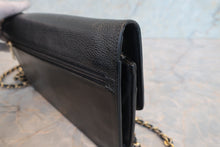 画像をギャラリービューアに読み込む, CHANEL/シャネル ココマークチェーンウォレット キャビアスキン ブラック/ゴールド金具 ショルダーバッグ 800010110
