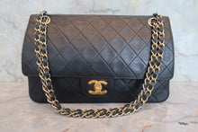 画像をギャラリービューアに読み込む, CHANEL/シャネル マトラッセＷフラップチェーンショルダーバッグ ラムスキン ブラック/ゴールド金具 ショルダーバッグ 800080129
