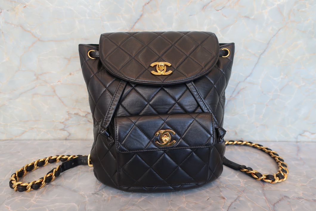 CHANEL/シャネル マトラッセチェーンリュック ラムスキン ブラック/ゴールド金具 リュック 700100233