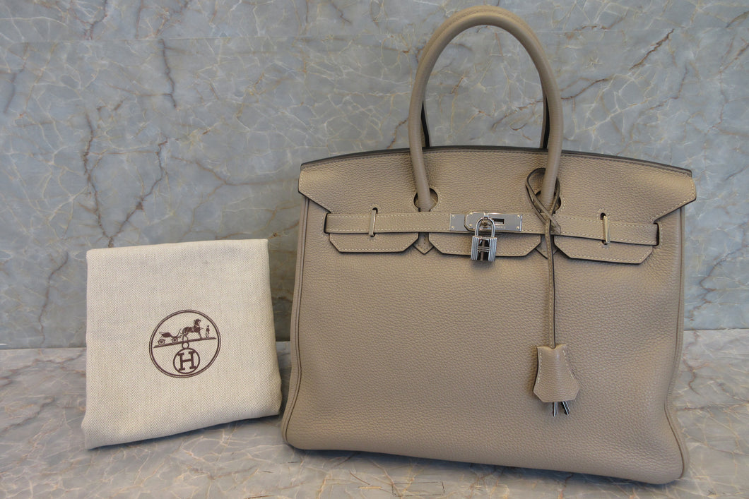 HERMES／エルメス バーキン35 トゴ トゥルティエールグレー □N刻印 ハンドバッグ 700040039