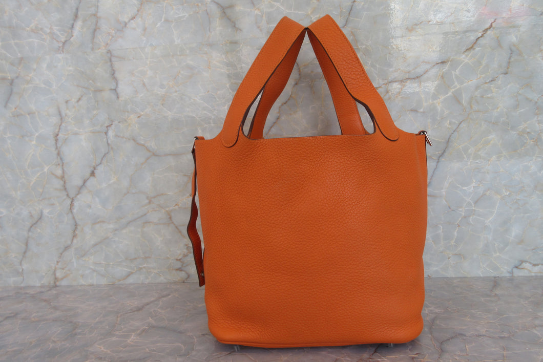 HERMES／エルメス ピコタンロックＭＭ トリヨンクレマンス オレンジ □N刻印 ハンドバッグ 700060140