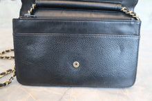 画像をギャラリービューアに読み込む, CHANEL/シャネル ココマークチェーンウォレット キャビアスキン ブラック/ゴールド金具 ショルダーバッグ 800010110
