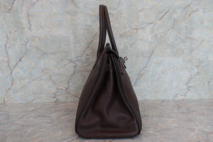 HERMES BIRKIN 30 Bi-color Togo leather Chocolat/Black □I Engraving Hand bag 700050201