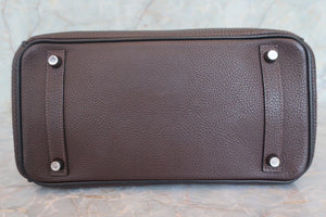 HERMES BIRKIN 30 Bi-color Togo leather Chocolat/Black □I Engraving Hand bag 700050201