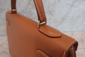 HERMES／エルメス ケリー32 クシュベル ゴールド □A刻印 ハンドバッグ 700070057