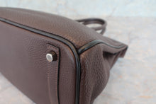 Load image into Gallery viewer, HERMES BIRKIN 30 Bi-color Togo leather Chocolat/Black □I Engraving Hand bag 700050201
