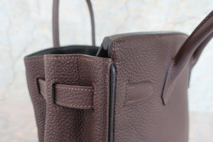 HERMES BIRKIN 30 Bi-color Togo leather Chocolat/Black □I Engraving Hand bag 700050201