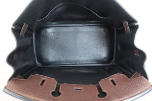 HERMES BIRKIN 30 Bi-color Togo leather Chocolat/Black □I Engraving Hand bag 700050201
