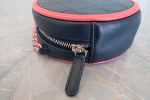 CHANEL/シャネル マトラッセラウンドチェーンショルダーバッグ ラムスキン ネイビー/ピンク/シルバー金具 ショルダーバッグ 700090153