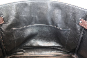 HERMES BIRKIN 30 Bi-color Togo leather Chocolat/Black □I Engraving Hand bag 700050201