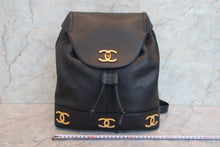 將圖片載入圖庫檢視器 CHANEL/シャネル トリプルココマークチェーンリュック キャビアスキン ブラック/ゴールド金具 リュック 800010120
