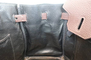 HERMES BIRKIN 30 Bi-color Togo leather Chocolat/Black □I Engraving Hand bag 700050201