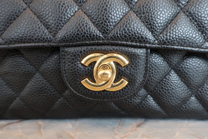 CHANEL/シャネル マトラッセWフラップWチェーンショルダーバッグ キャビアスキン ブラック/ゴールド金具 ショルダーバッグ 600090241