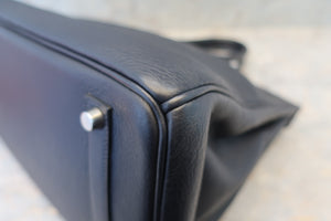 HERMES BIRKIN 35 Clemence leather Blue Indigo □G Engraving Hand bag 700030259