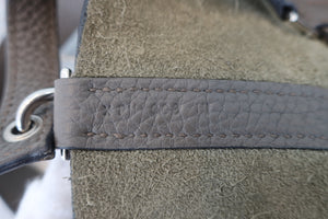 HERMES PICOTIN LOCK MM Clemence leather Etain X Engraving Hand bag 700050167