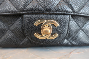 CHANEL Mini Matelasse single flap chain shoulder bag Caviar skin Black/Gold hadware Shoulder bag 600080111