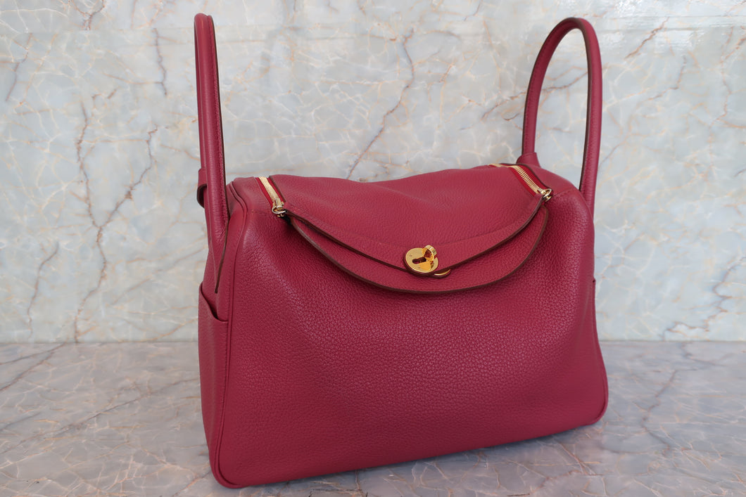 HERMES／エルメス リンディ34 トリヨンクレマンス ルビー □O刻印 ショルダーバッグ 700090160