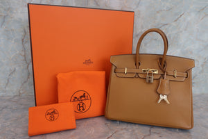 HERMES BIRKIN 25  Chevre myzore goatskim Natural sable □I Engraving Hand bag 600040208