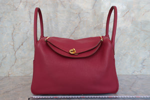HERMES／エルメス リンディ34 トリヨンクレマンス ルビー □O刻印 ショルダーバッグ 700090160