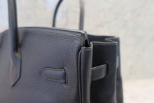 Load image into Gallery viewer, HERMES BIRKIN 35 Clemence leather Blue Indigo □G Engraving Hand bag 700030259
