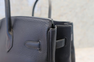 HERMES BIRKIN 35 Clemence leather Blue Indigo □G Engraving Hand bag 700030259