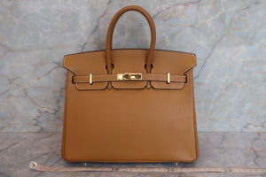HERMES BIRKIN 25  Chevre myzore goatskim Natural sable □I Engraving Hand bag 600040208