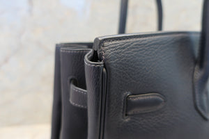HERMES BIRKIN 35 Clemence leather Blue Indigo □G Engraving Hand bag 700030259
