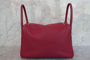 HERMES／エルメス リンディ34 トリヨンクレマンス ルビー □O刻印 ショルダーバッグ 700090160