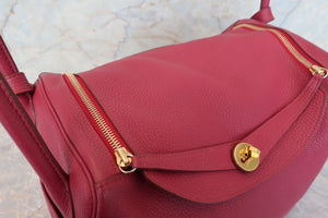 HERMES／エルメス リンディ34 トリヨンクレマンス ルビー □O刻印 ショルダーバッグ 700090160