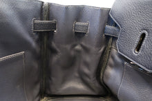 Load image into Gallery viewer, HERMES BIRKIN 35 Clemence leather Blue Indigo □G Engraving Hand bag 700030259
