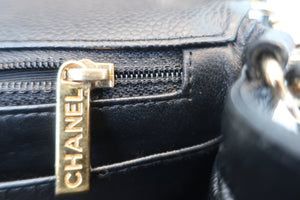 CHANEL/シャネル ミニマトラッセシングルフラップチェーンショルダーバッグ キャビアスキン ショルダーバッグ ブラック/ゴールド金具 600080111