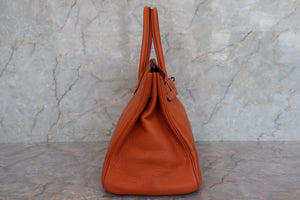 HERMES／エルメス バーキン35 トリヨンクレマンス オレンジ □I刻印 ハンドバッグ 700080103