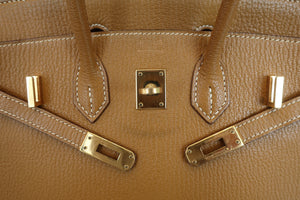 HERMES BIRKIN 25  Chevre myzore goatskim Natural sable □I Engraving Hand bag 600040208