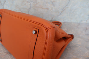 HERMES／エルメス バーキン35 トリヨンクレマンス オレンジ □I刻印 ハンドバッグ 700080103