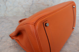 HERMES／エルメス バーキン35 トリヨンクレマンス オレンジ □I刻印 ハンドバッグ 700080103