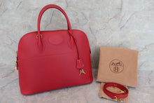 Load image into Gallery viewer, HERMES BOLIDE 35 Graine Couchevel leather Rouge vif □A Engraving Shoulder bag 600070108
