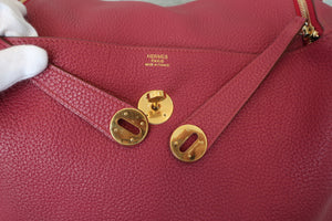 HERMES／エルメス リンディ34 トリヨンクレマンス ルビー □O刻印 ショルダーバッグ 700090160