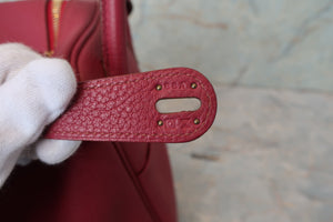 HERMES／エルメス リンディ34 トリヨンクレマンス ルビー □O刻印 ショルダーバッグ 700090160