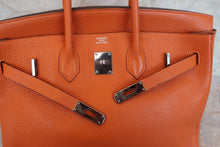 画像をギャラリービューアに読み込む, HERMES／エルメス バーキン35 トリヨンクレマンス オレンジ □I刻印 ハンドバッグ 700080103
