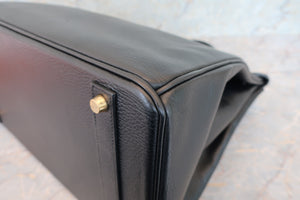 HERMES／エルメス バーキン40 アルデンヌ ブラック □F刻印 ハンドバッグ 700040057